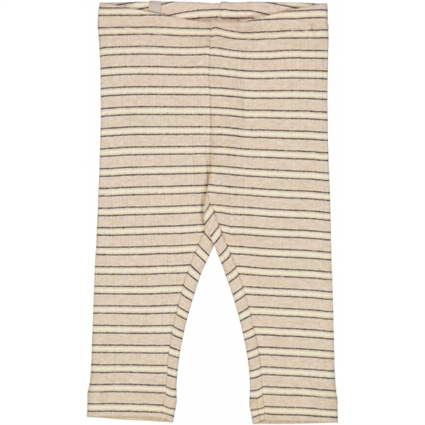 Wheat Jersey Leggings <br> Oat Melange Stripe