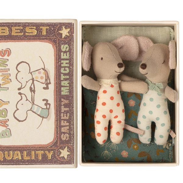 Maileg Baby Mice <br> Twins In Matchbox