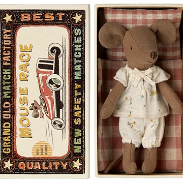 Maileg Big Sister Mouse <br> Brown In Matchbox