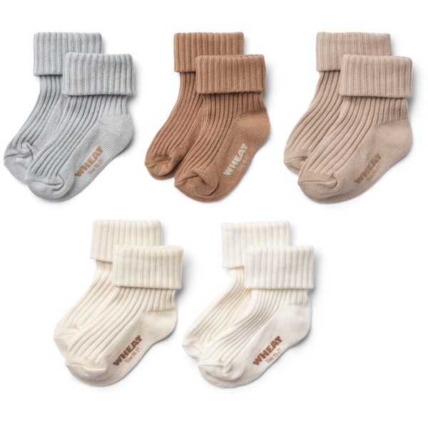 Wheat 5 pk Giftbox Evig <br> Socks Blue