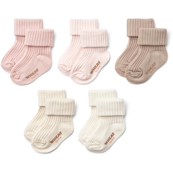 Wheat 5 pk Giftbox Evig <br> Socks Rose