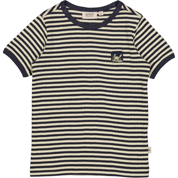 Wheat T-shirt Surfcrab Badge <br> Midnightblue Sand Stripe