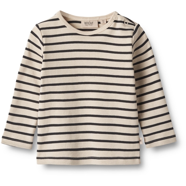 Wheat T-Shirt L/S Stig <bbr> Navy Stripe