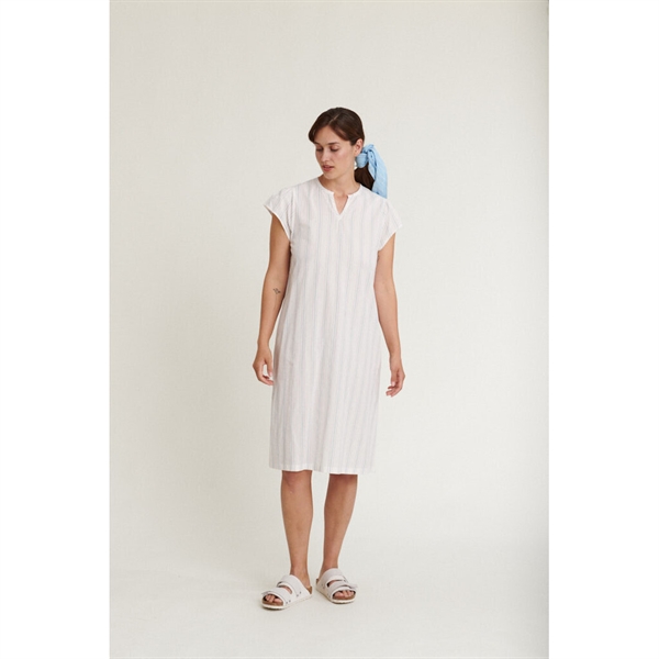 Basic Apparel Marina SS Dress <br> White, Lotus, Alaska Blue